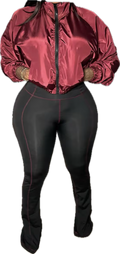 Red black pants set